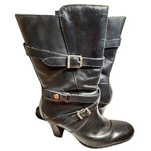 Harley- Davidson motorcycle leather heeled boots 10‎